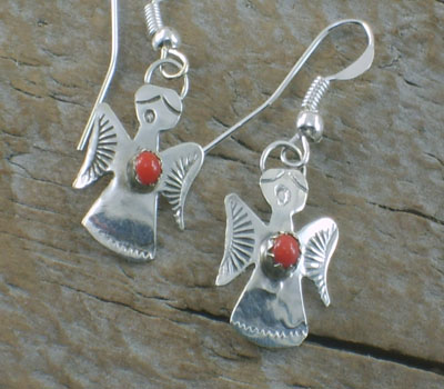 Earrings Native American Earrings Angel Coral